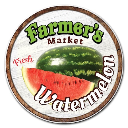 Farmers Market Watermelon Circle Corrugated Plastic Sign